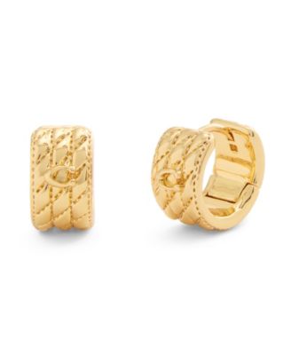 Signature Quilted Heart Huggie Earrings