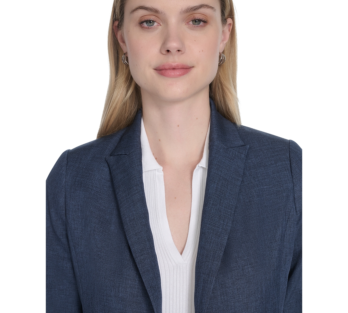 Calvin Klein Petite Faux Denim 3/4-sleeve Jacket