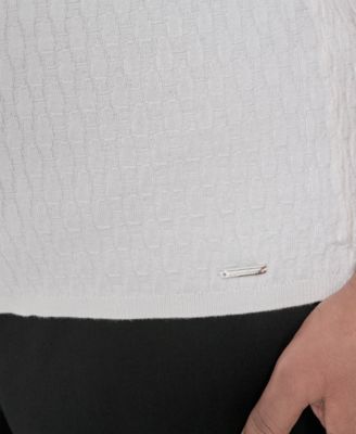 Plus Size Textured Short-Sleeve Sweater