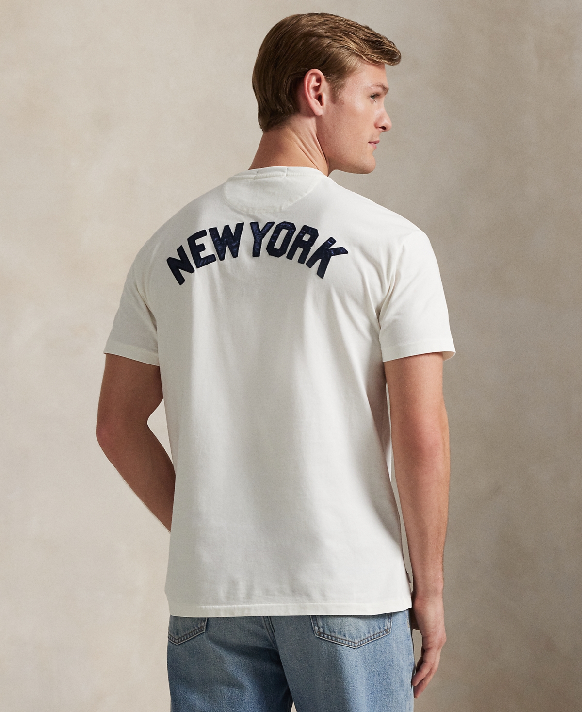 Polo Ralph Lauren Cream Yankees Jersey T-shirt