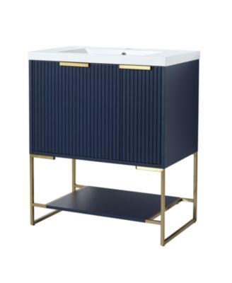 30 Inch Freestanding Bathroom Vanity With Resin Basin, 30x18
