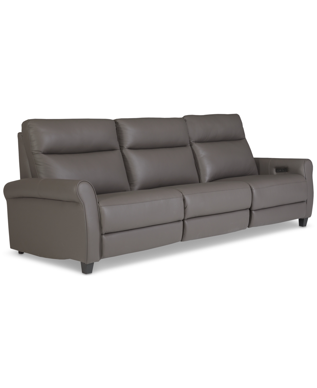 Macy's Thandler 3-pc. Leather Sofa With 3 Power Recliners, Exclusively At