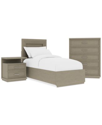 Cascade 3-Pc. Bedroom Set (Twin Bed, Chest & Nightstand)