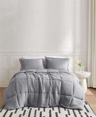 Garment Wash Solid 3-Pc. Comforter Set, Full/Queen