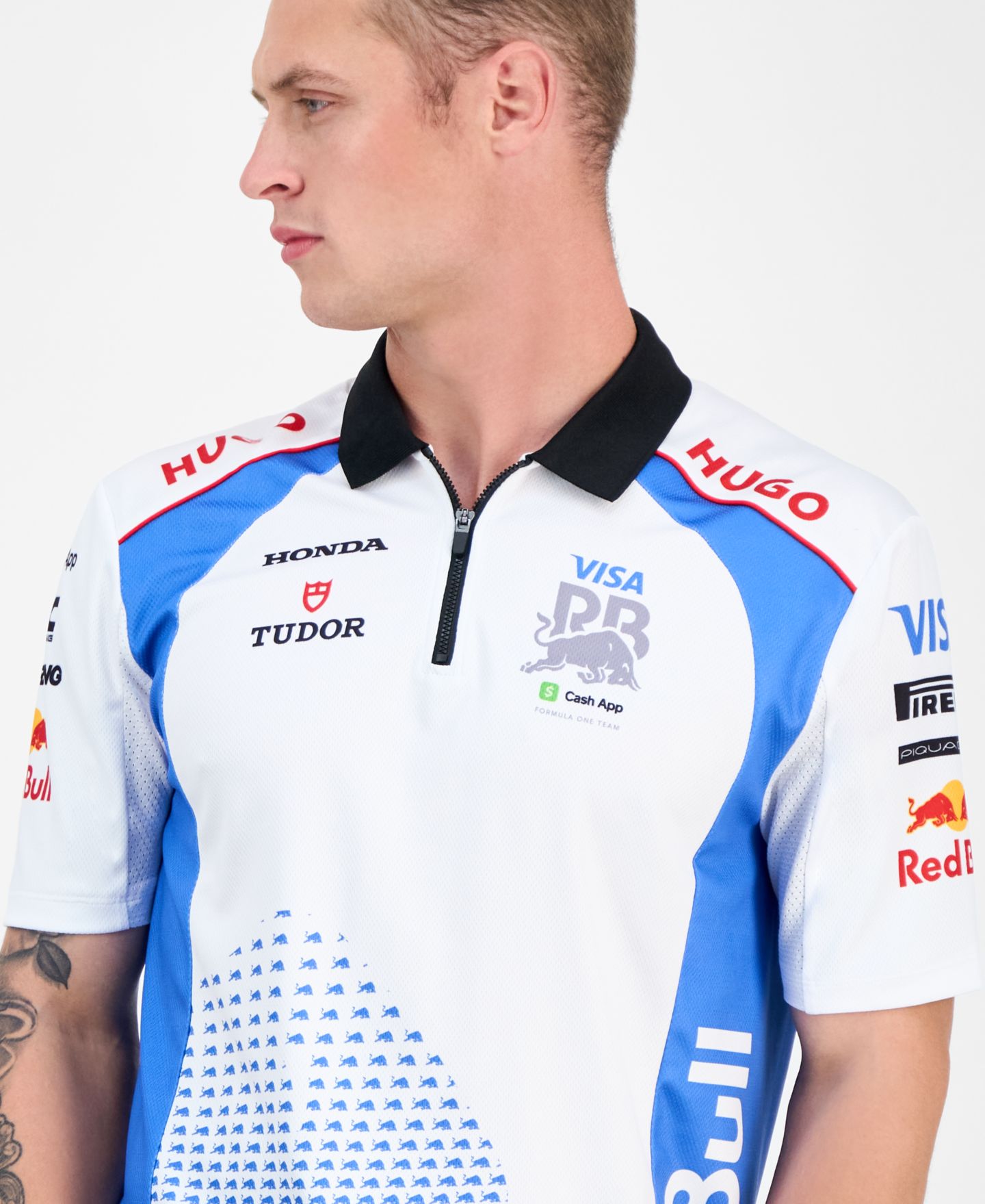 Мужское поло Hugo Boss Short Sleeve Sponsor Logos Graphic Polo Shirt, цвет: Белый — фото 3