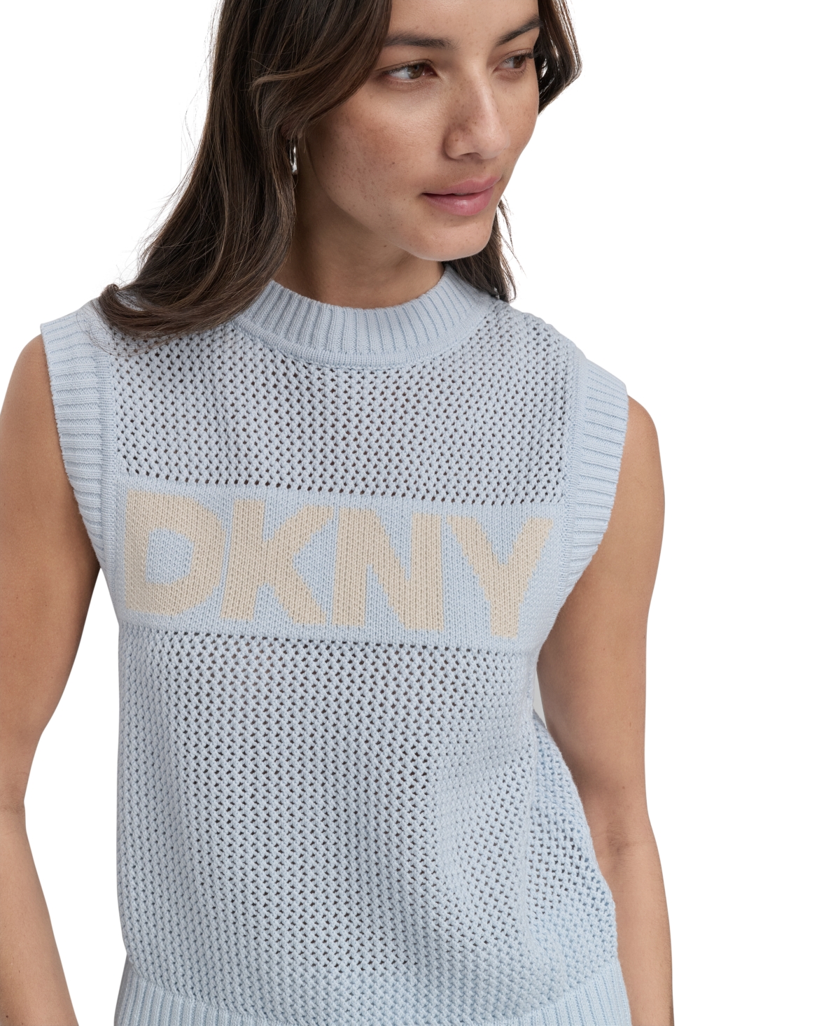 Dkny Jeans Women's Cotton Logo Sleeveless Sweater