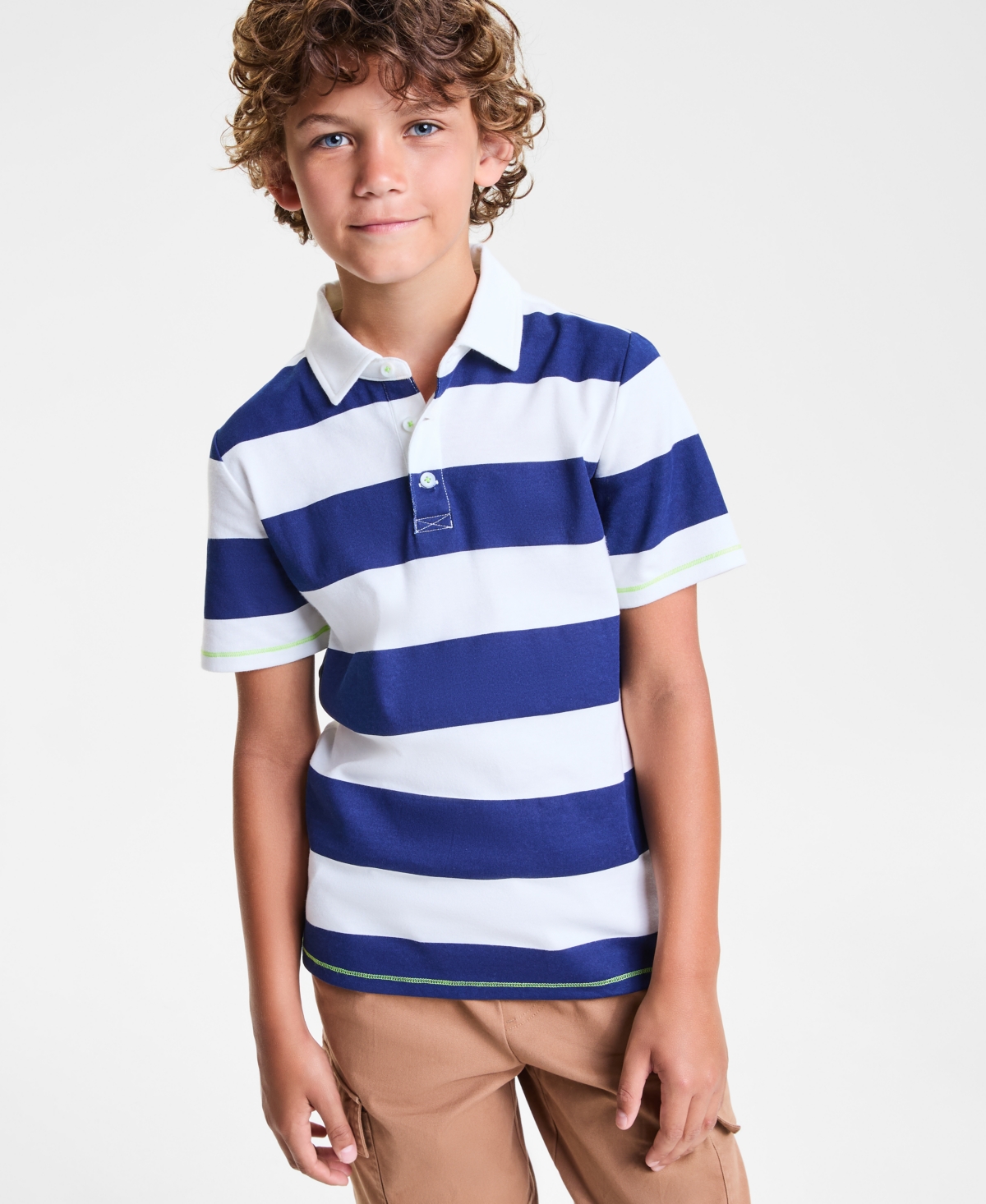 Epic Threads Big Boys Striped Rugby Polo Shirt, Exclusively At Macy's