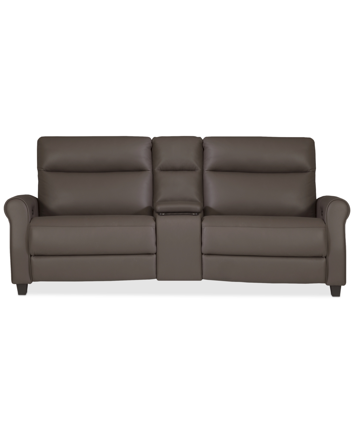 Macy's Thandler 3-pc. Leather Sofa With 2 Power Recliners And 1 Storage Console, Exclusively At