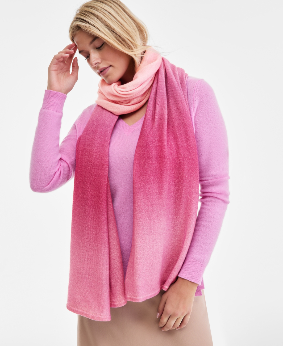 Charter Club Women's Olivia 100% Cashmere Ombre Oversized Scarf, Macy's Exclusive