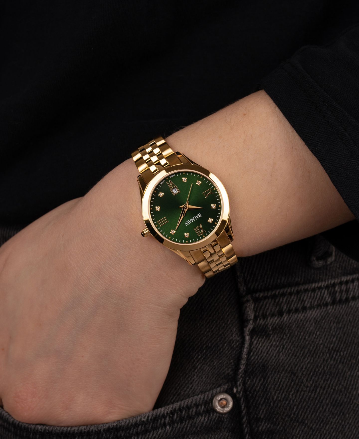 Женские часы Balmain Swiss Classic R Diamond Accent Gold PVD Stainless Steel Bracelet Watch 30mm — фото 6