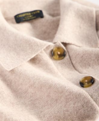 Women's 100% Cashmere Collared Shrunken Cardigan, Macy's Exclusive
