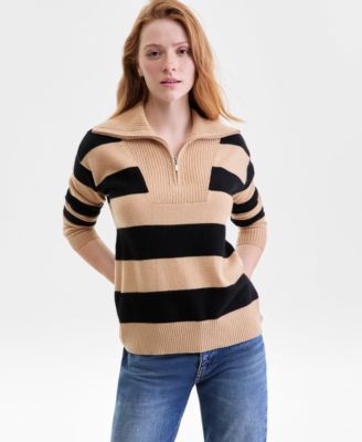 100% Cashmere Women's Quarter-Zip Sweater, Created for Macy's