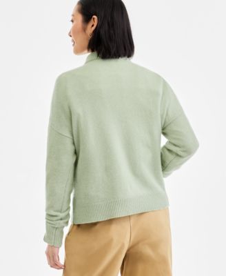 Petite Cashmere Angled Cable V-Neck Sweater, Macy's Exclusive