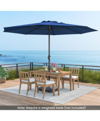 12 Feet Patio Umbrella with Crank Handle and 8 Sturdy Ribs