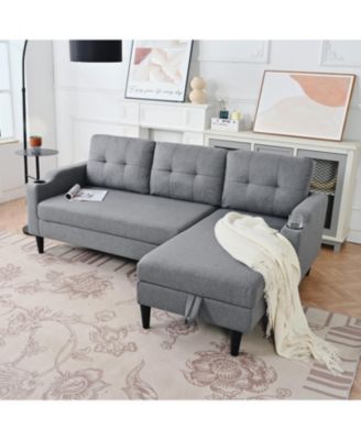 Streamdale Spacious and Comfortable Modern Sofa with Built-In Storage and Adjustable Leg Rest