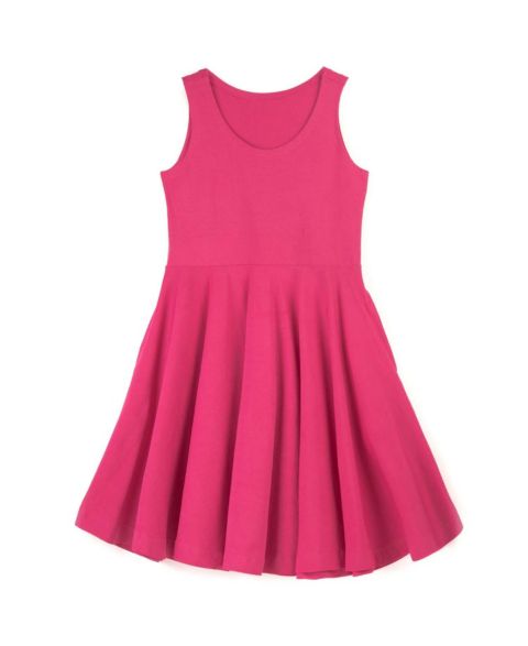 Платье Mightly Fair Trade Cotton Sleeveless Twirl Dress для девочек, цвет: Begonia
