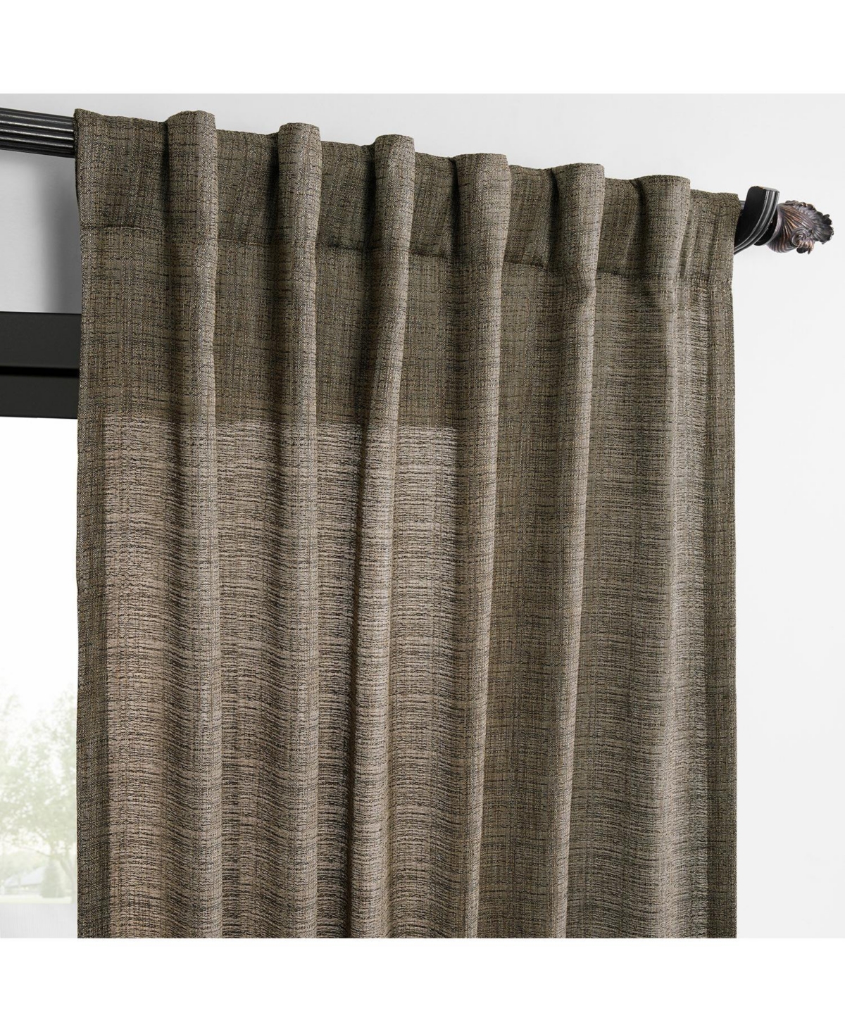 Half Price Drapes Grey Raw Weave Linen Curtains (2 Panels) Rod Pocket Window Curtains And Drapes, 50w X 96l