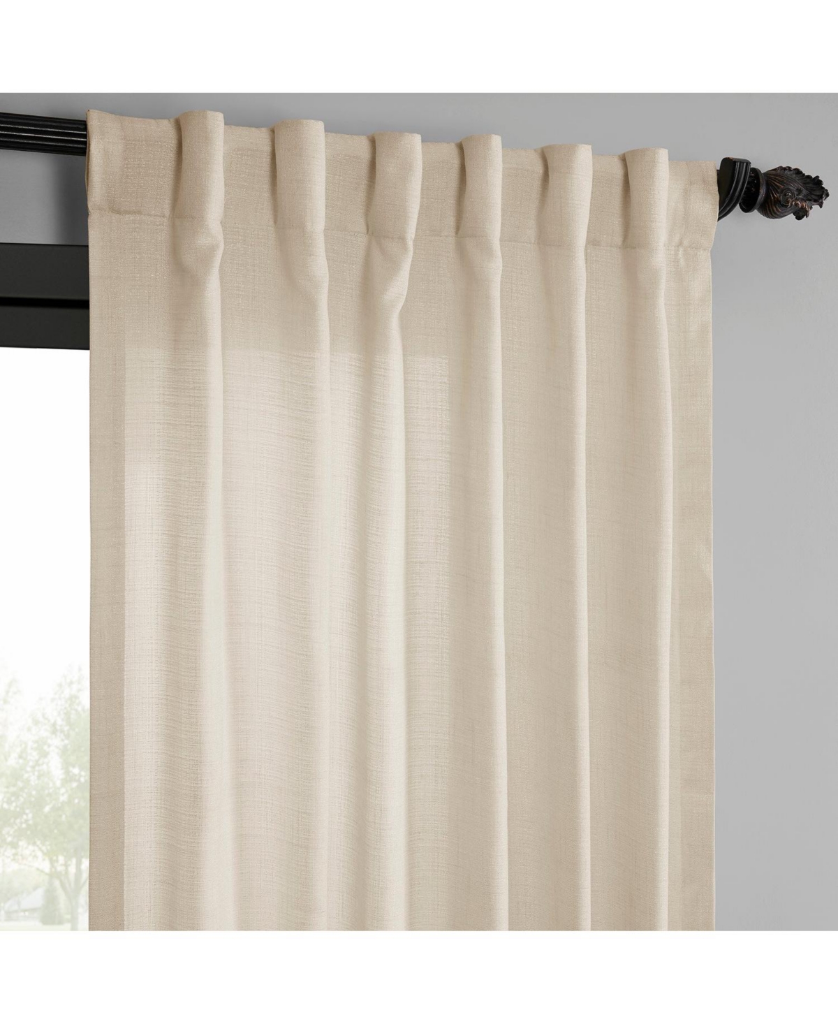 Half Price Drapes Pink Raw Weave Linen Curtains (2 Panels) Rod Pocket Window Curtains And Drapes, 50w X 108l