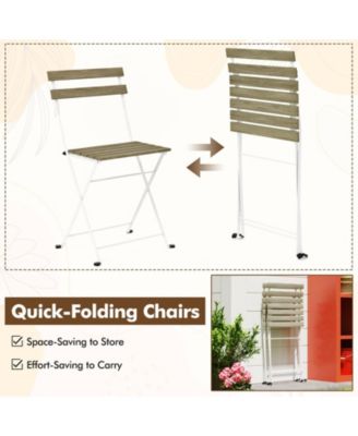 3 Piece Patio Acacia Wood Bistro Set with Slatted Seat and Tabletop