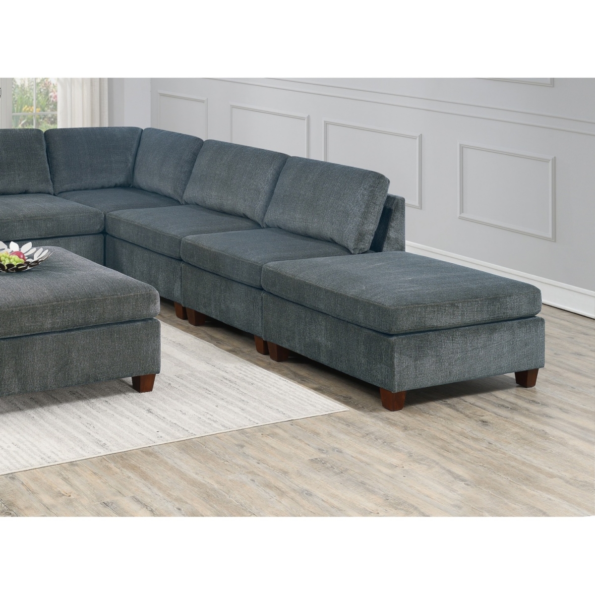 Streamdale 8 Piece Grey Chenille Modular Sectional Set