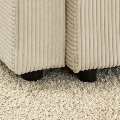 Loveseat Sofa with Storage & Charging Ports for Living Room, Beige Corduroy