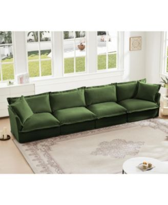 Streamdale 4-Seat Slipcover Sofa, Extra Deep, Cloud-Like Comfort, Chenille Fabric, Green