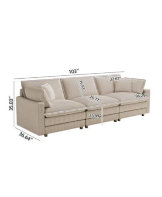 Streamdale Beige Modular Sectional Sofa with Pillows for Living Room and Bedroom