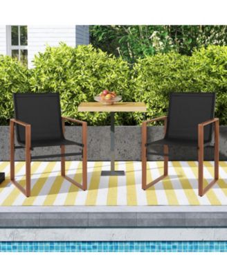 Outdoor Dining Chairs with Breathable Seat and Backrest Set of 2