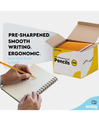 #2 Pencils Bulk - 500 Pack, Pre-Sharpened Wood-Cased Yellow Pencils for Office and Classroom Supplies