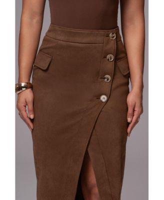 Women's Audrey Suede Midi Skirt