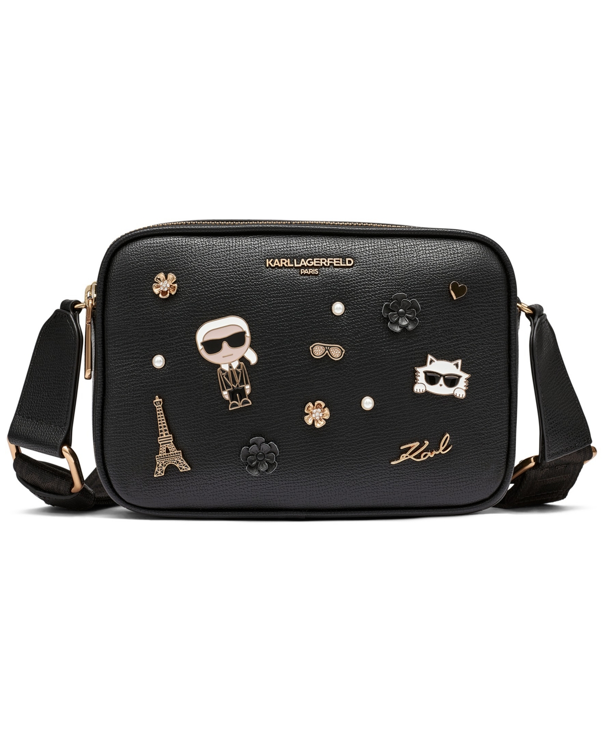 Karl Lagerfeld Maybelle Double Zip Top Crossbody Bag