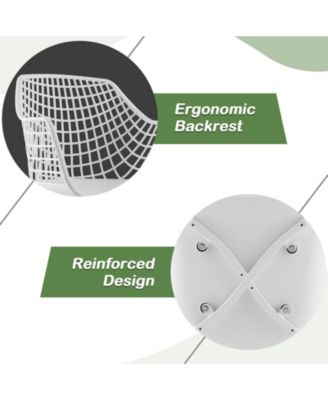 Set of 4 Heavy Duty Modern Dining Chair with Airy Hollow Backrest