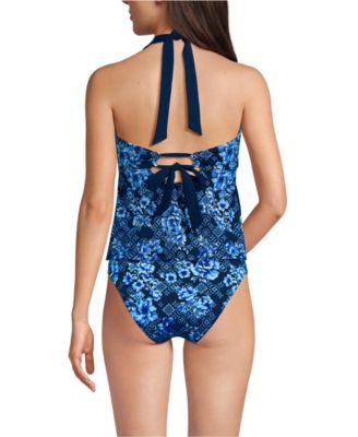 Women's Seamed Halter Tankini Top