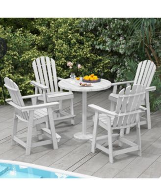 HDPE Patio Chair with Armrest and Footrest for Indoor Outdoor