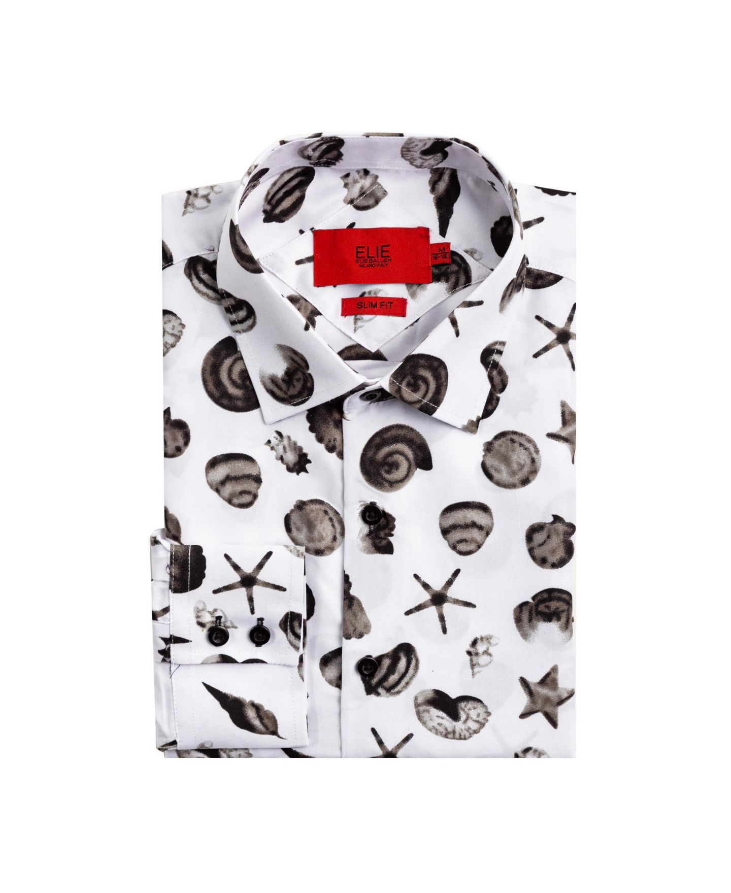 Рубашка Elie Balleh Slim Fit Sea Shell Print Shirt для мальчиков, цвет: Белый — фото 1