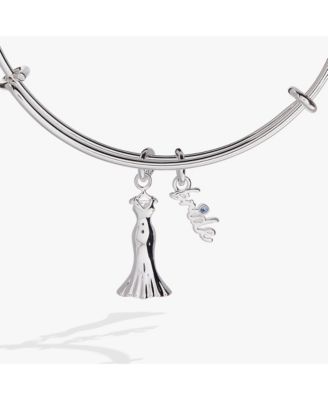 Bridal Gown Duo Charm Bangle Bracelet