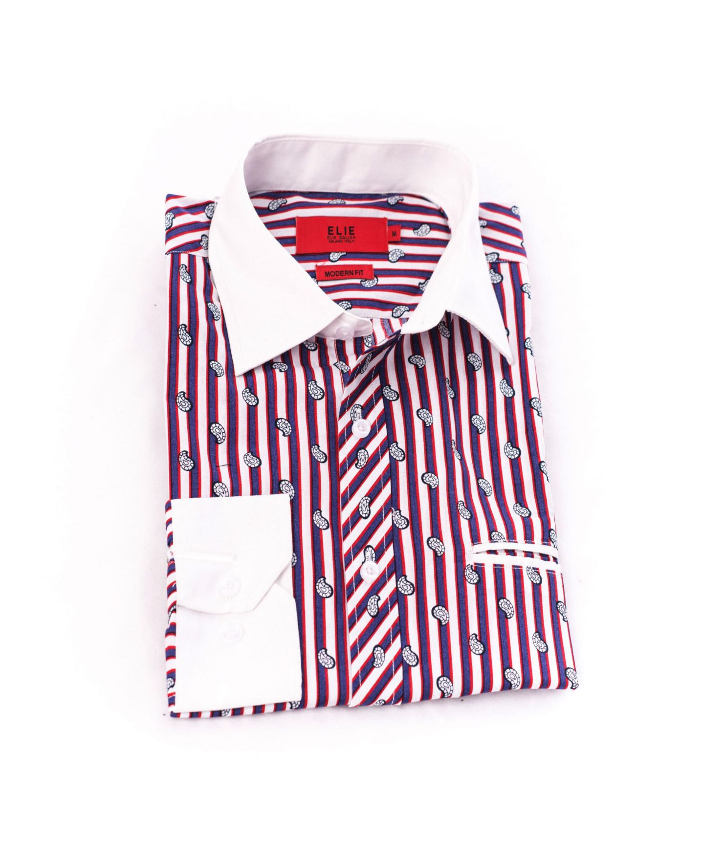 Рубашка Elie Balleh Red Slim Fit Printed Button-Down Shirt для мальчиков, цвет: Красный — фото 1
