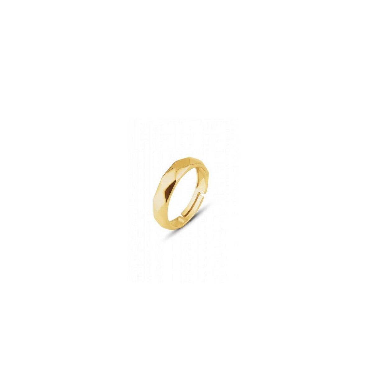 Sterling Silver Wide Hammered Ring - Silver