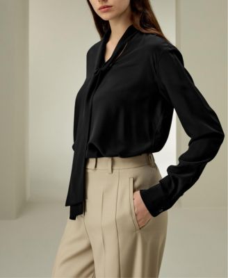Women's Silk Bowtie Blouse