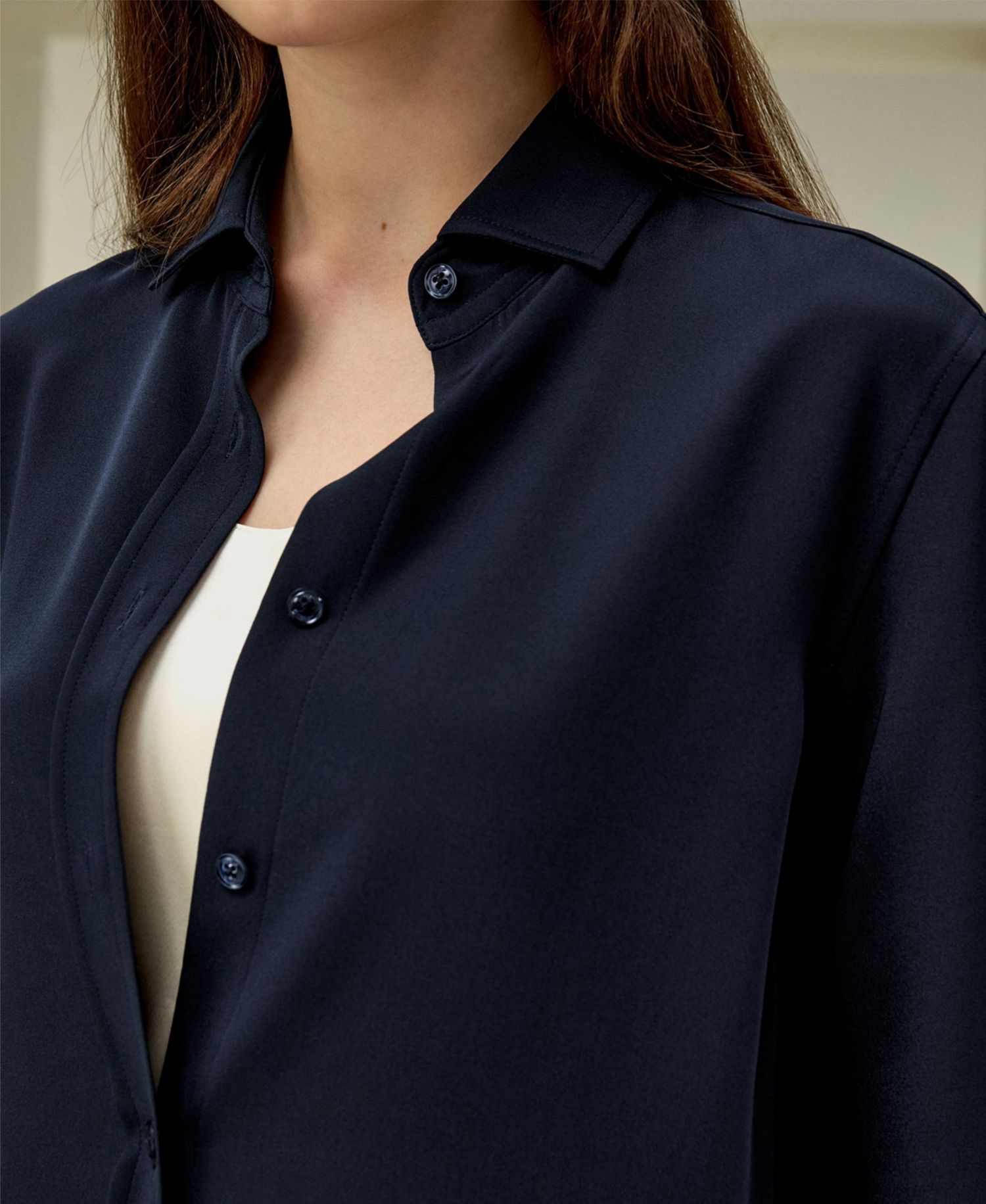 Women's Classic Longline Silk Shirt