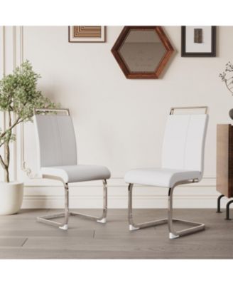 Streamdale Set of 2  Upholstered Fabric  C-Leg Base, Modern Style, Armless Design Dining Side Chair