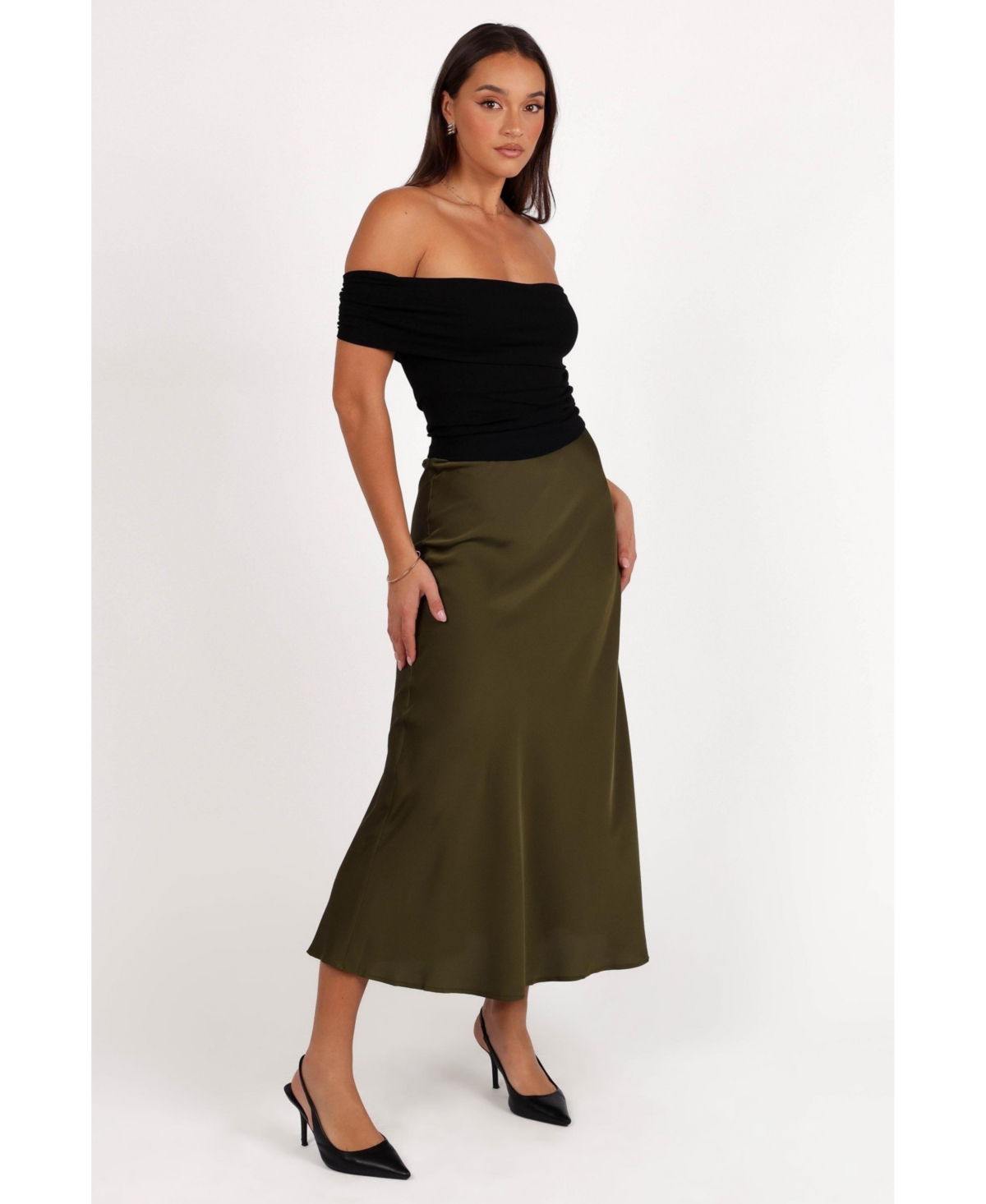 Petal and Pup Women's Nellie Satin Midi Skirt