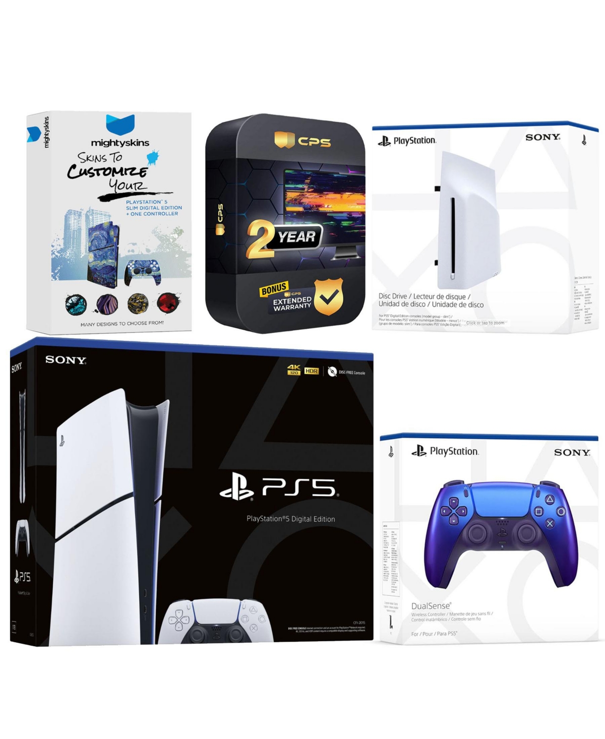 Sony PlayStation 5 Slim Digital Bundle with Disc Drive, Extra