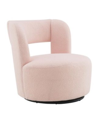 Streamdale Teddy Fabric Swivel Barrel Chair, Comfy for Living Room and Bedroom