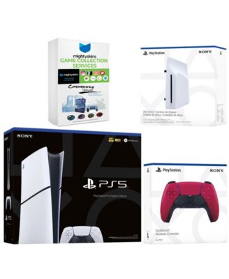 PlayStation 5 Slim Digital Bundle with Disc Drive, Extra Controller and MightySkins Game Collection Code