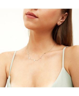 Star Sterling Silver Station Necklace