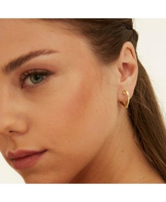 Sterling Silver Heart Hoop Earrings