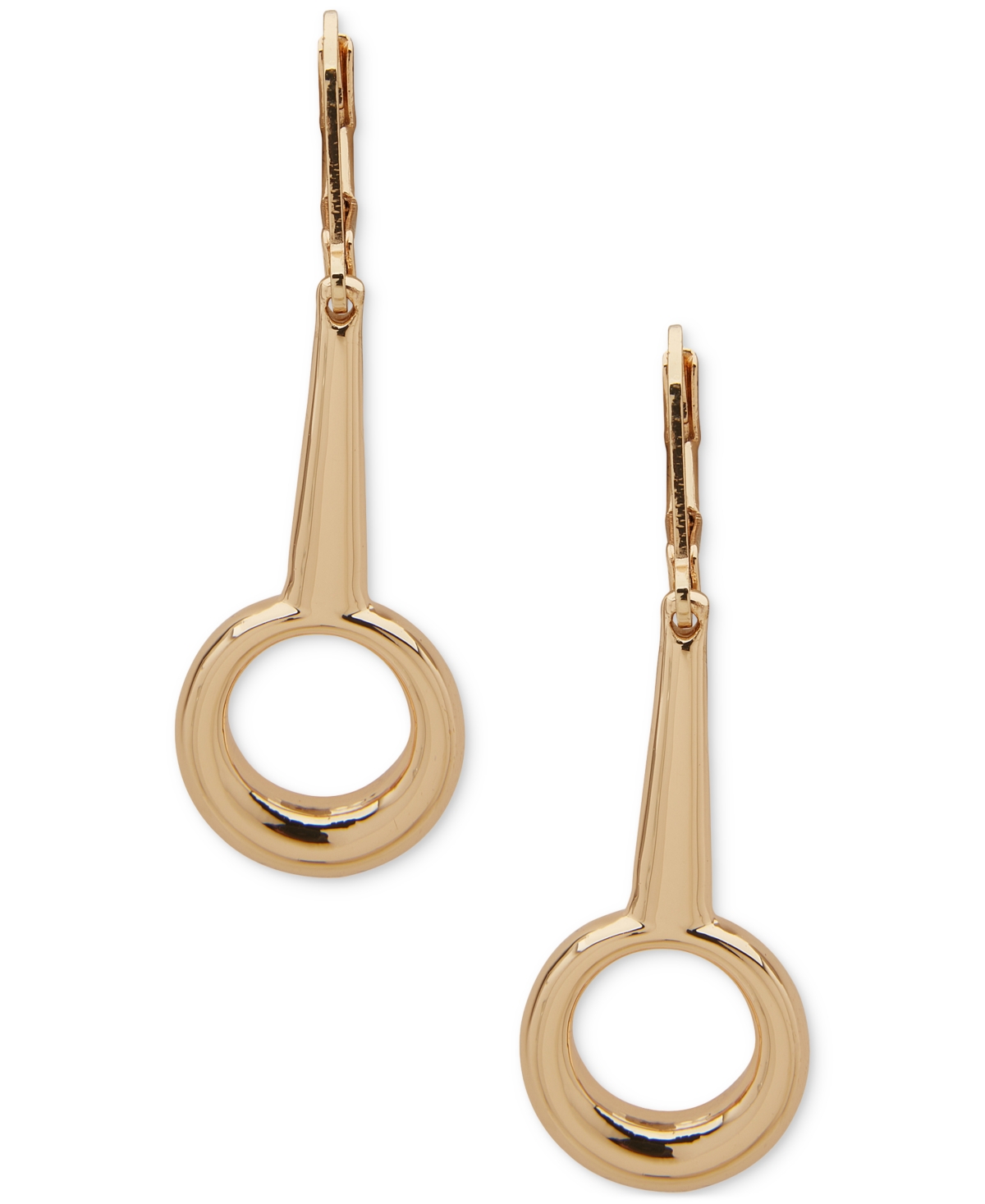Gold-Tone Open Linear Earrings - Gold