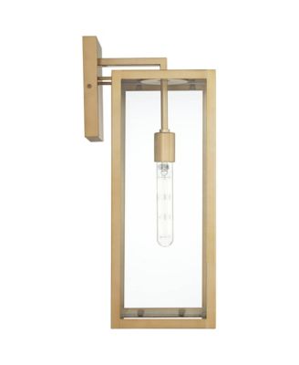 Rectangular Frame 20 1/4" Clear Glass for Post Exterior Barn Titan Set of 2 Modern Outdoor Wall Light Fixtures