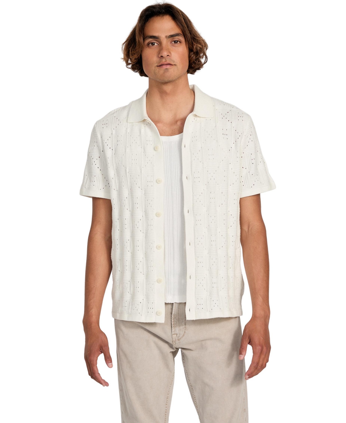 Men's Topanga Pointelle Shirt - Black